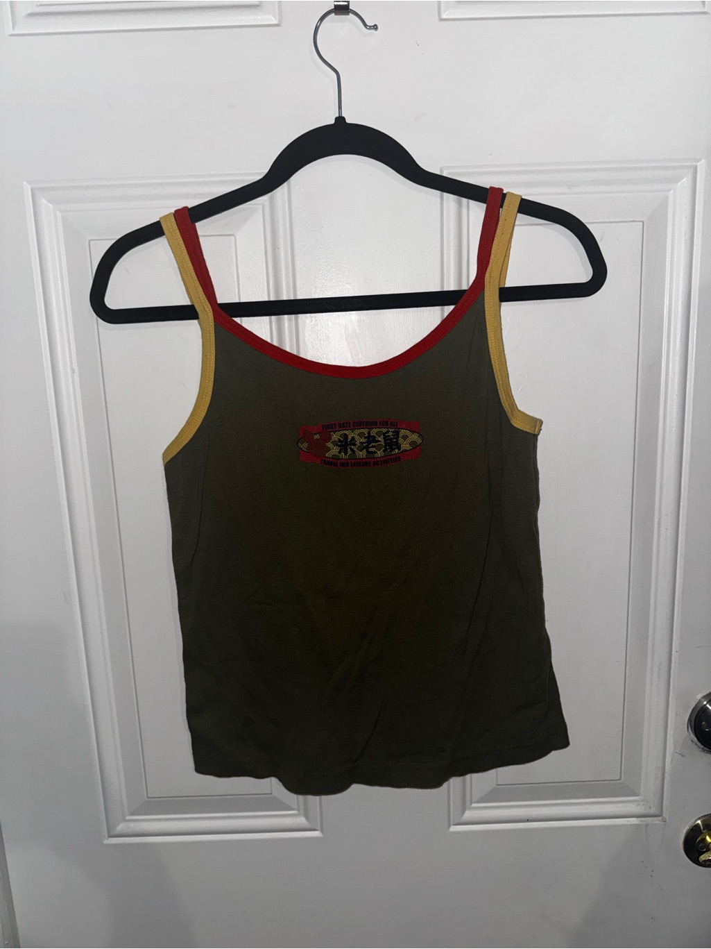 Olive Green Top With Surf Board